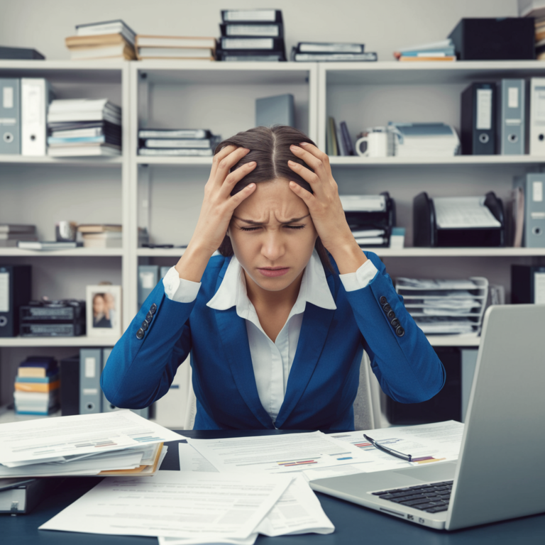 Chronic stress visualization with digital overload and body tension release